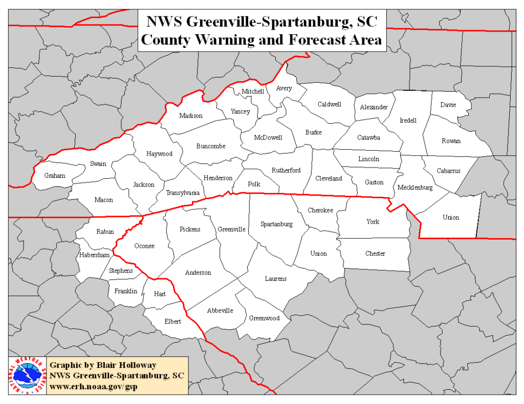 GSP County Warning Area Map
